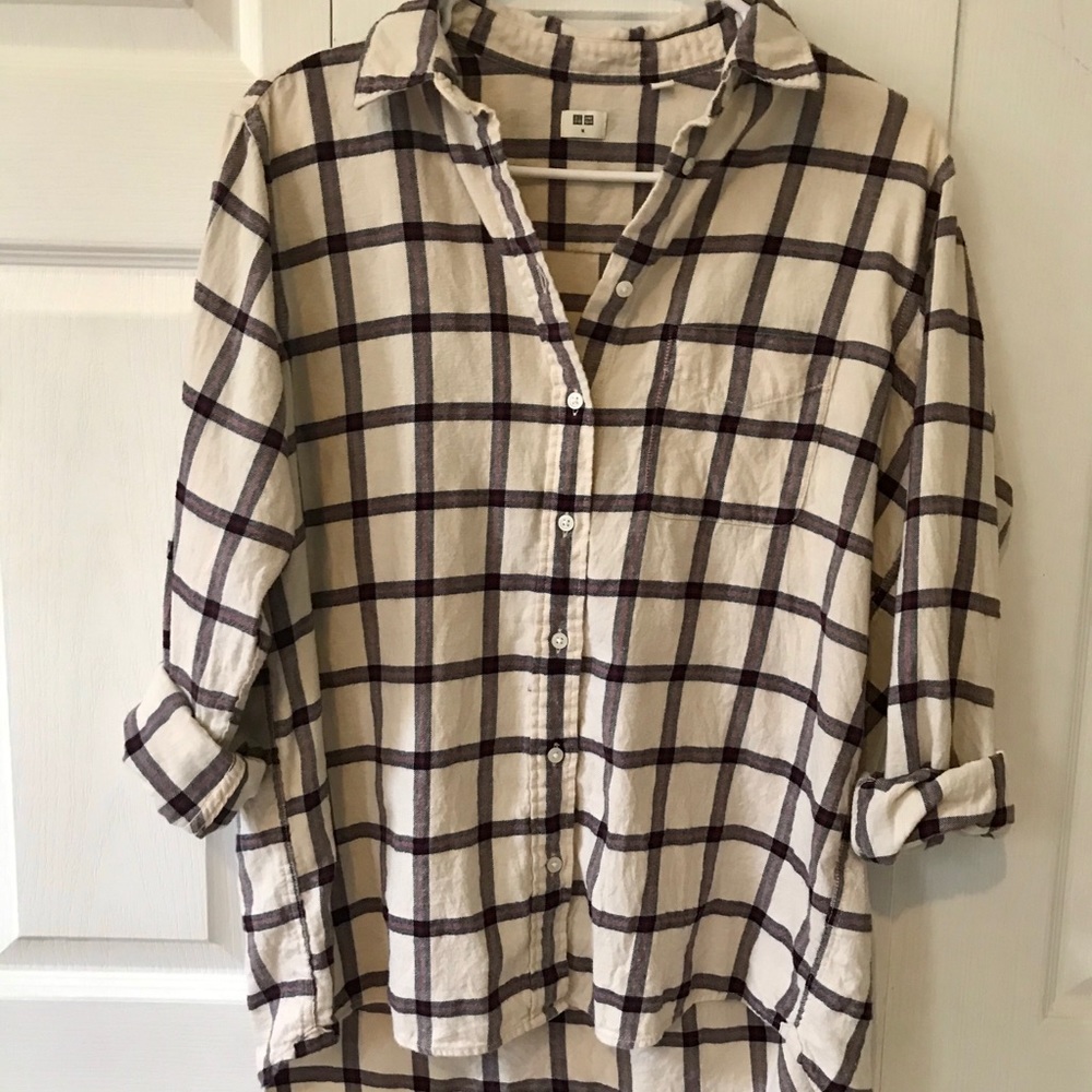 White and Maroon Flannel